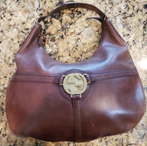 GUCCI Vintage GG half moon hobo bag